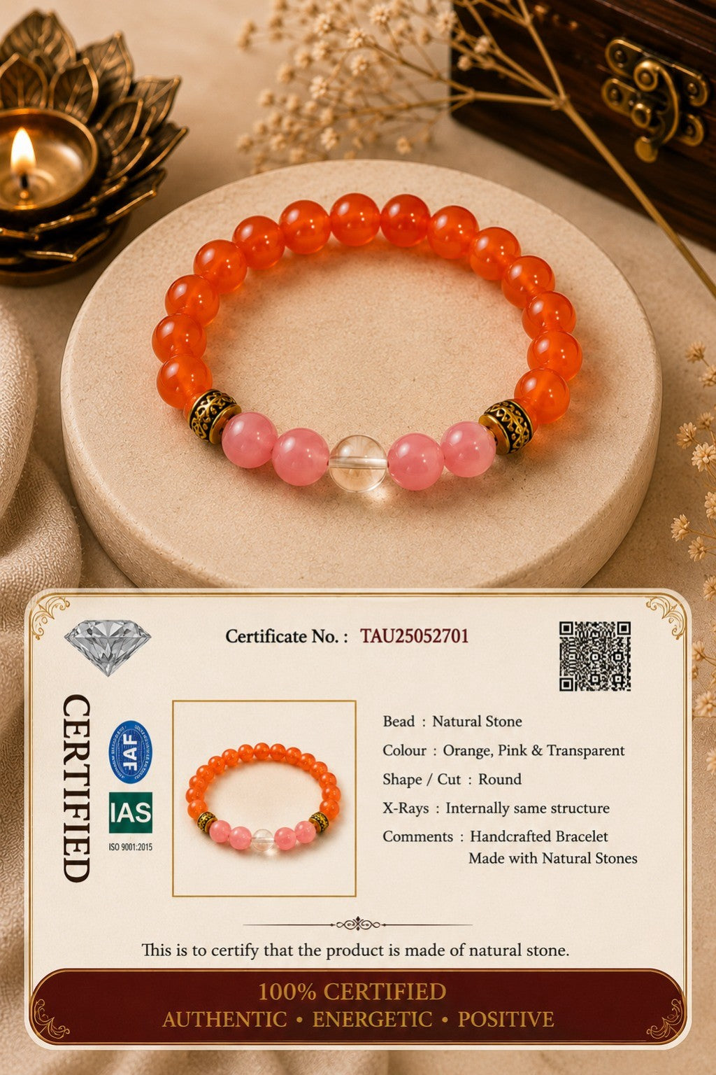 Leo (Simha Rashi) Natural Stone Bracelet
