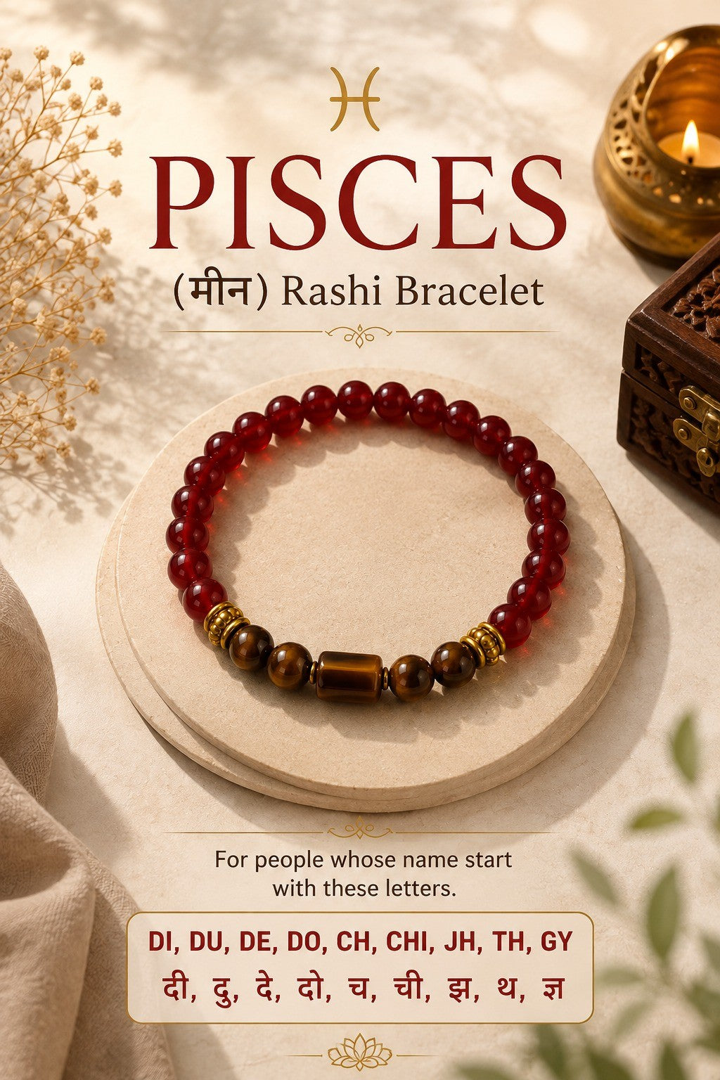 Pisces (Meen Rashi) Natural Stone Bracelet