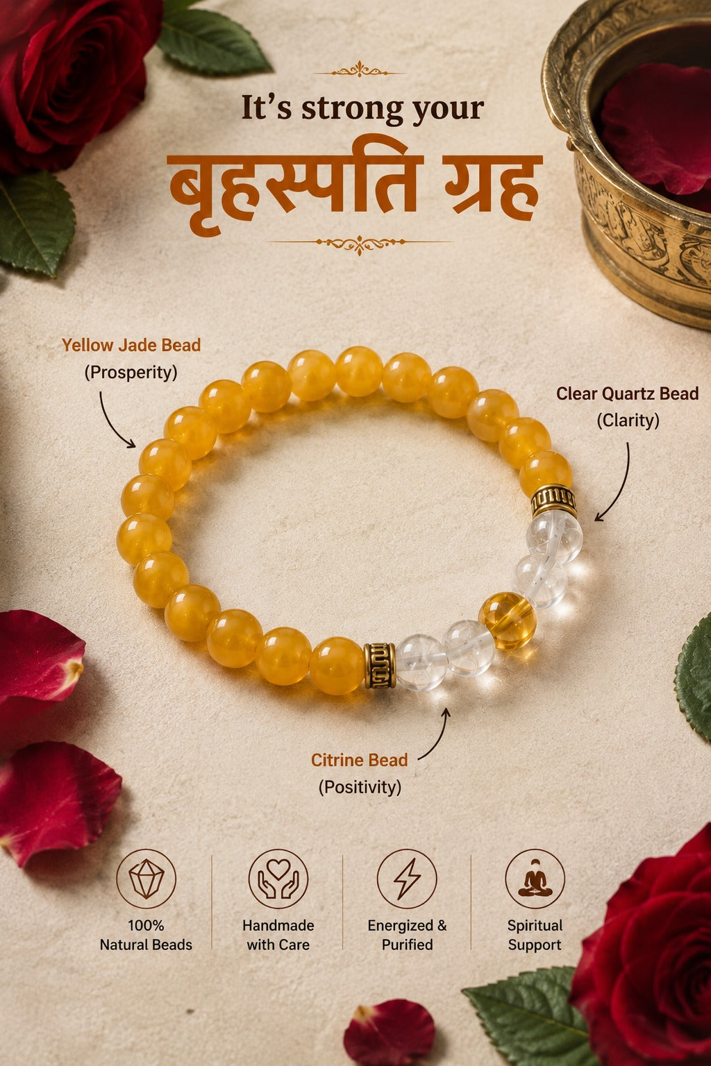 Sagittarius (Dhanu Rashi) Natural Stone Bracelet
