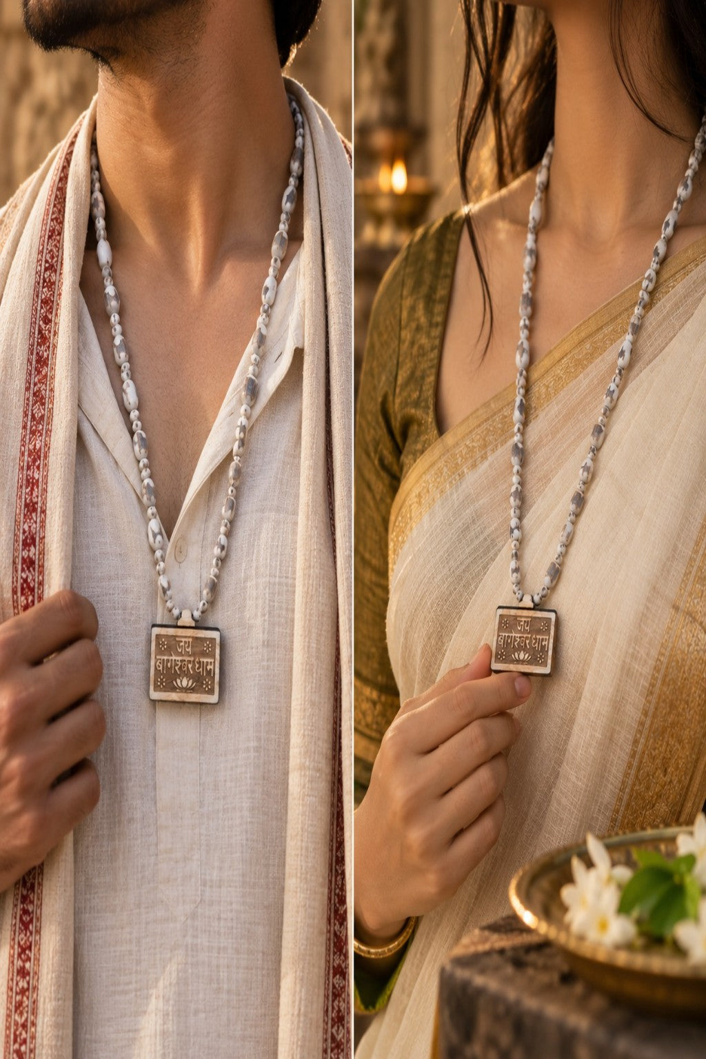 Pure Tulsi Mala with Bageshwar Dham Pendant