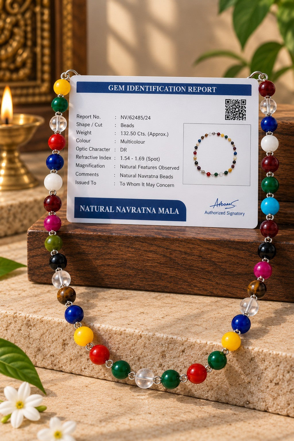 Natural Navratna Mala | 9 Gems for Balance, Protection