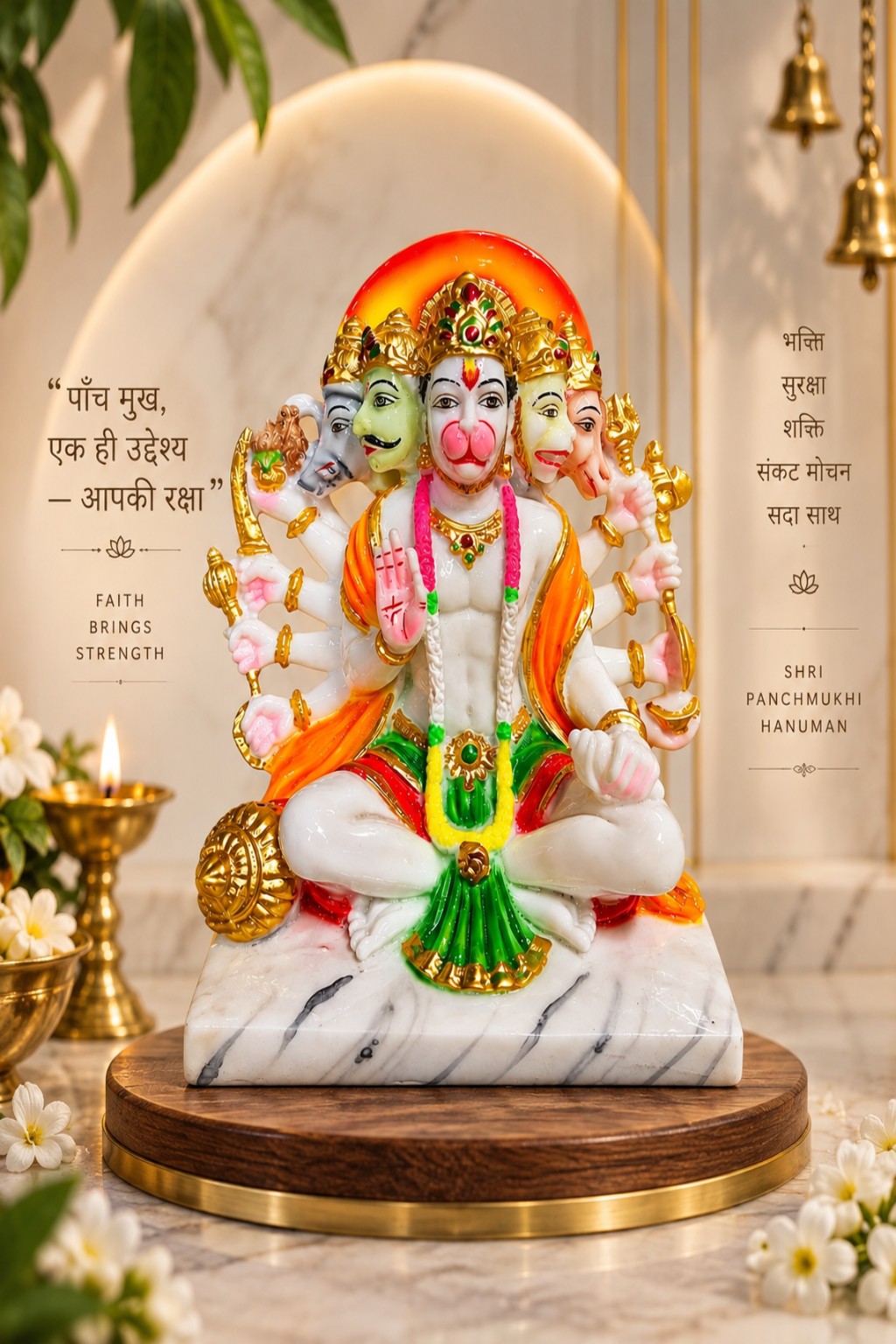 Panchmukhi Hanuman Ji Idol | 9 Inch