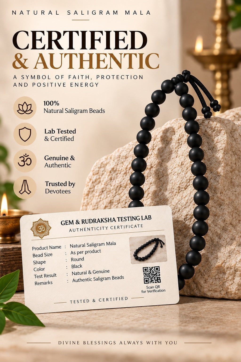 Natural Saligram Mala