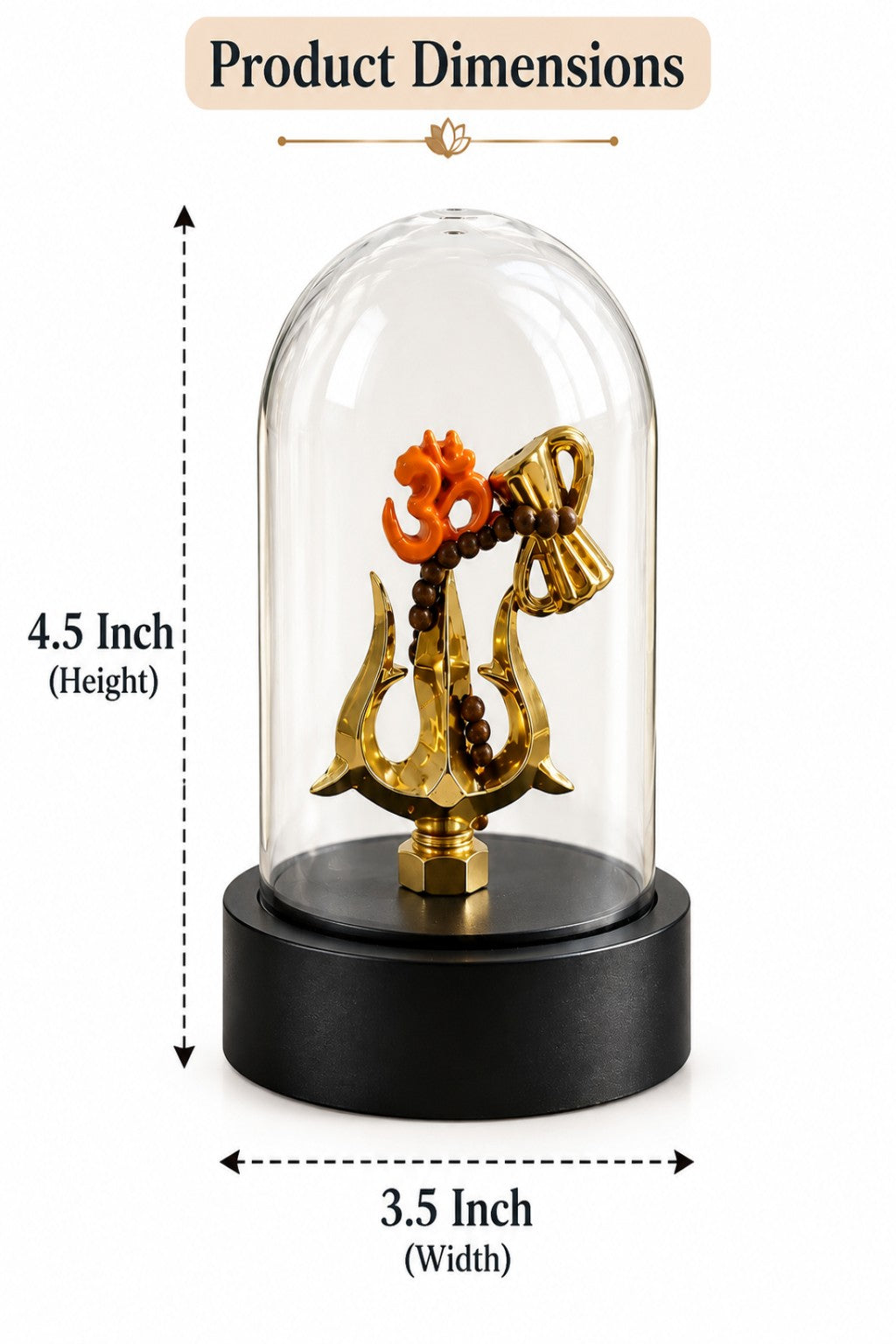 Om Trishul Rudraksha Car Dashboard Idol
